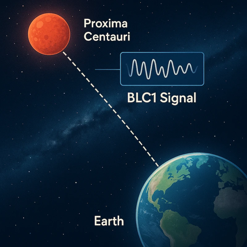 signal blc1 de proxima centauri recu
