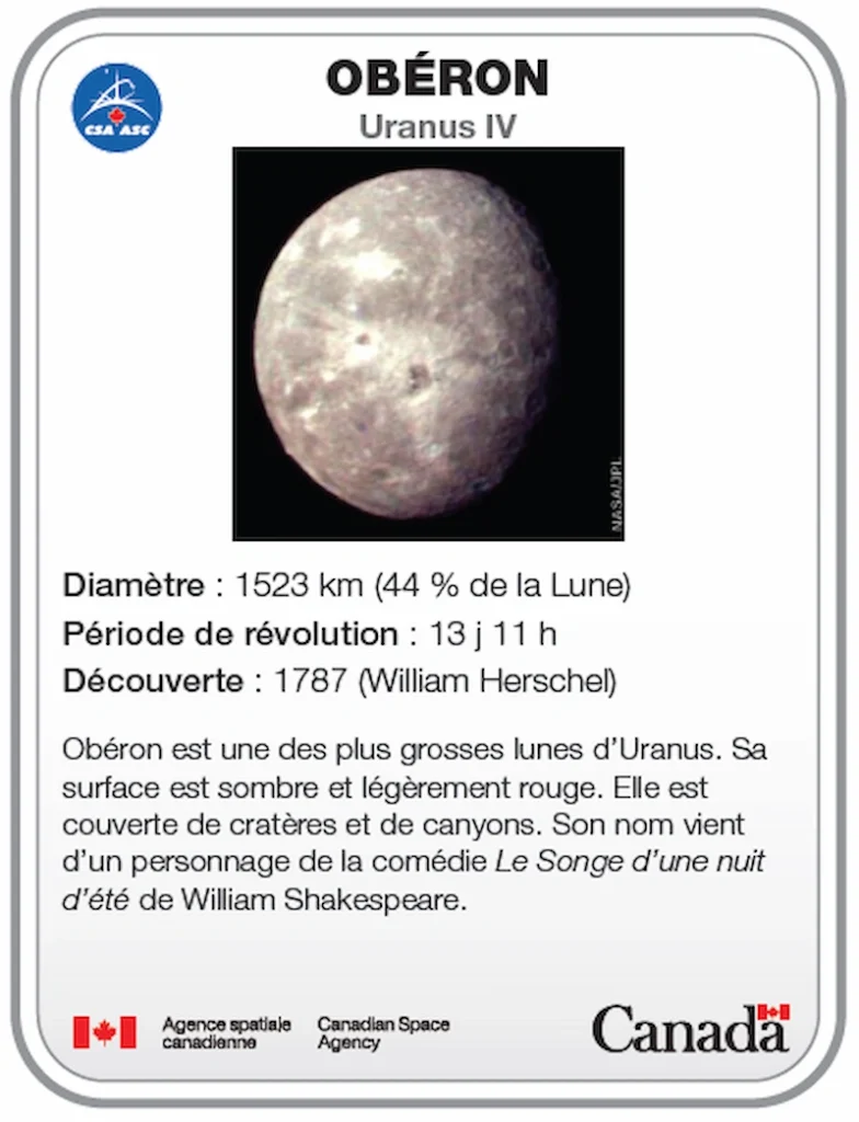 Carte d'identité lune Obéron