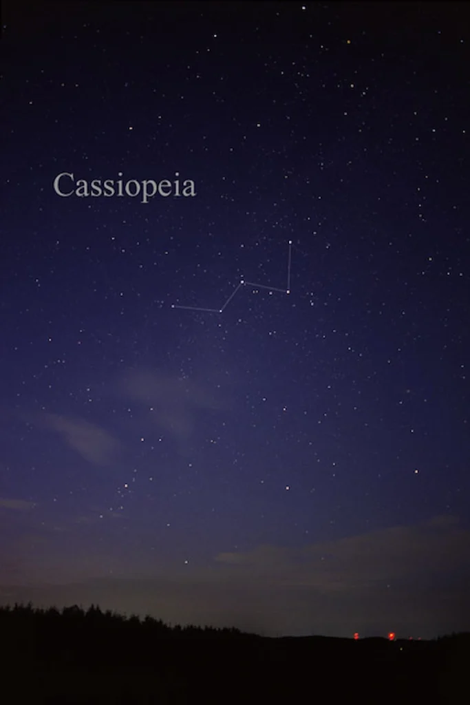 Constellation de Cassiopée observée depuis la Terre
