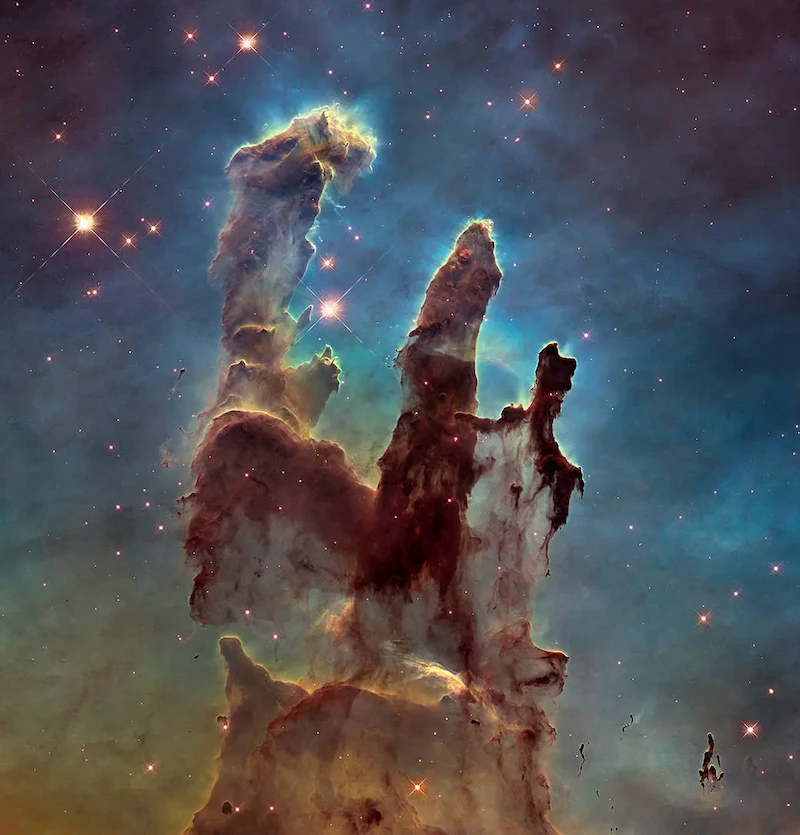 Photo des piliers de lcréation par Hubble