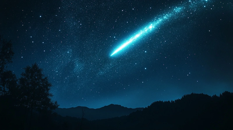 Photo d'une comète vue depuis la Terre