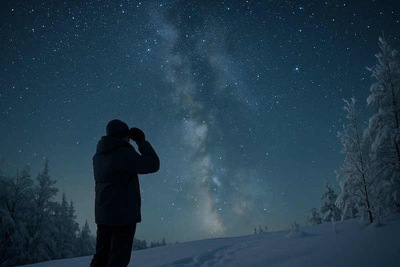 photo du ciel nocturne en hiver